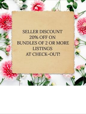 Seller Discount 20% On Bundles Of 2+ Listings
